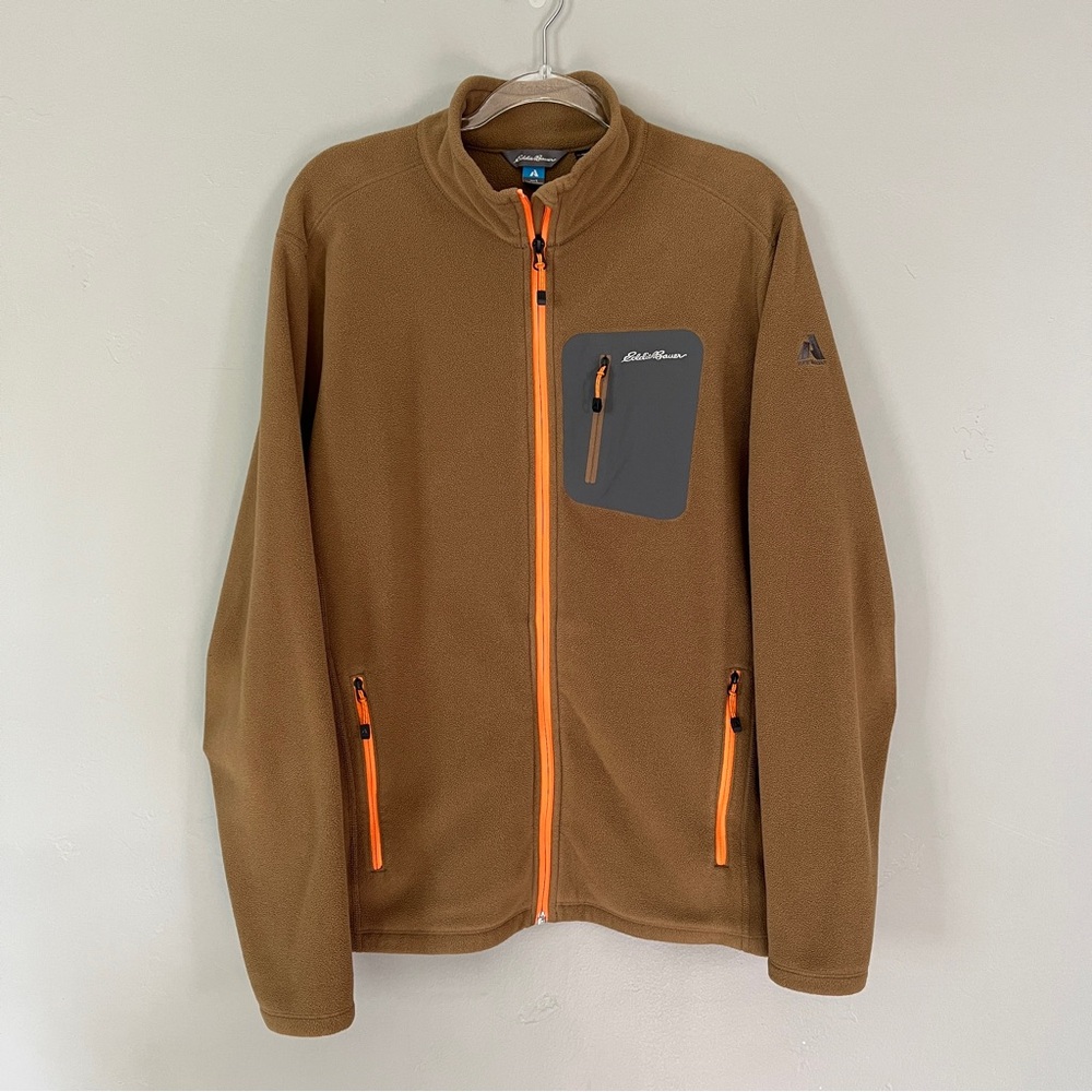 Eddie Bauer First Ascent Polartec Full Zip Fleece Jacket L Gorpcore Brown Orange - Picture 6 of 10